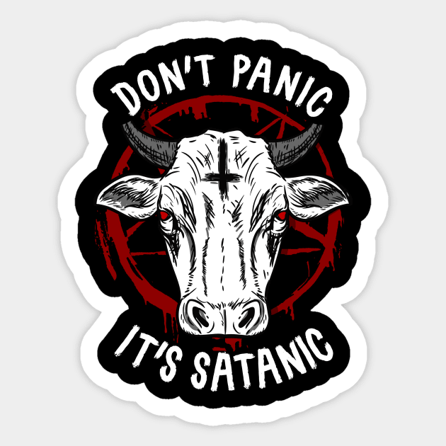 Don't Panic It's Satanic - Satan Occult Gift Sticker by biNutz